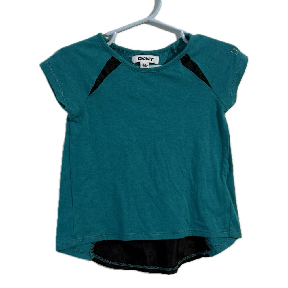 DKNY Kids Teal and Black Short Sleeve Tee